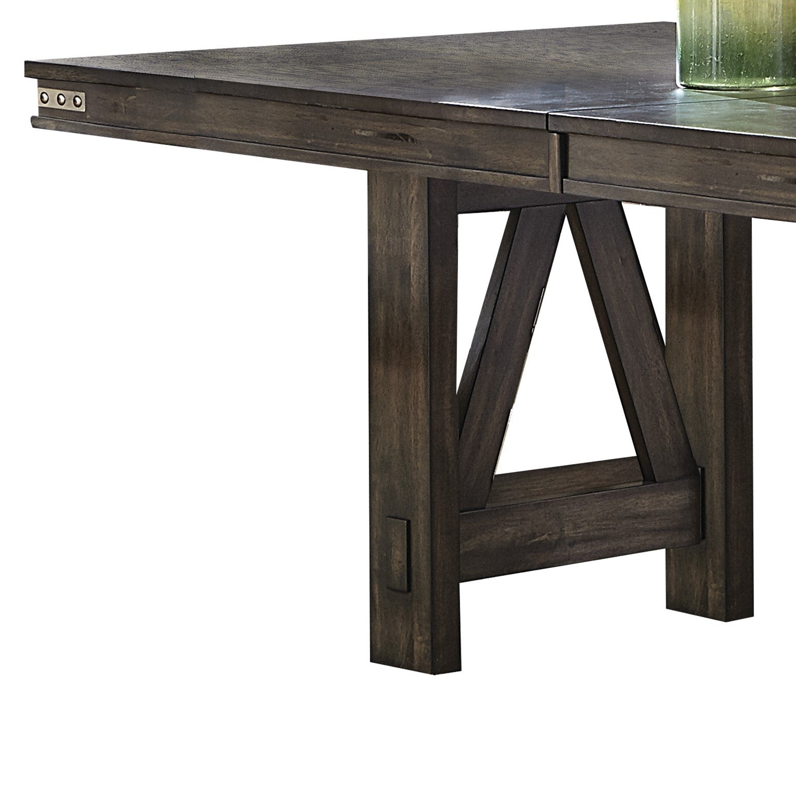 Brown Finish Rustic Look 1pc Dining Table with brown-dining room-industrial-rustic-wood