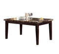 Espresso Finish Casual 1pc Dining Table Faux Marble espresso-dining room-transitional-wood