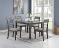 Antique Grey Finish Dinette 5pc Set Kitchen Breakfast gray-wood-dining room-solid