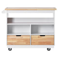 Rolling Kitchen Island with Storage, Two sided Kitchen