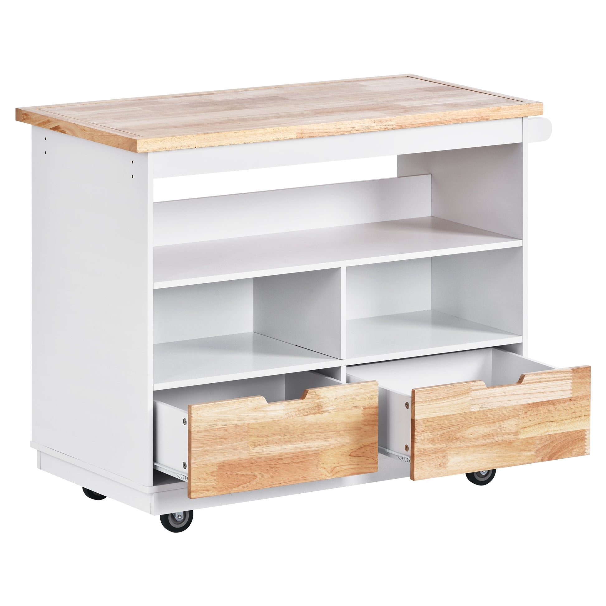 Rolling Kitchen Island with Storage, Two sided Kitchen