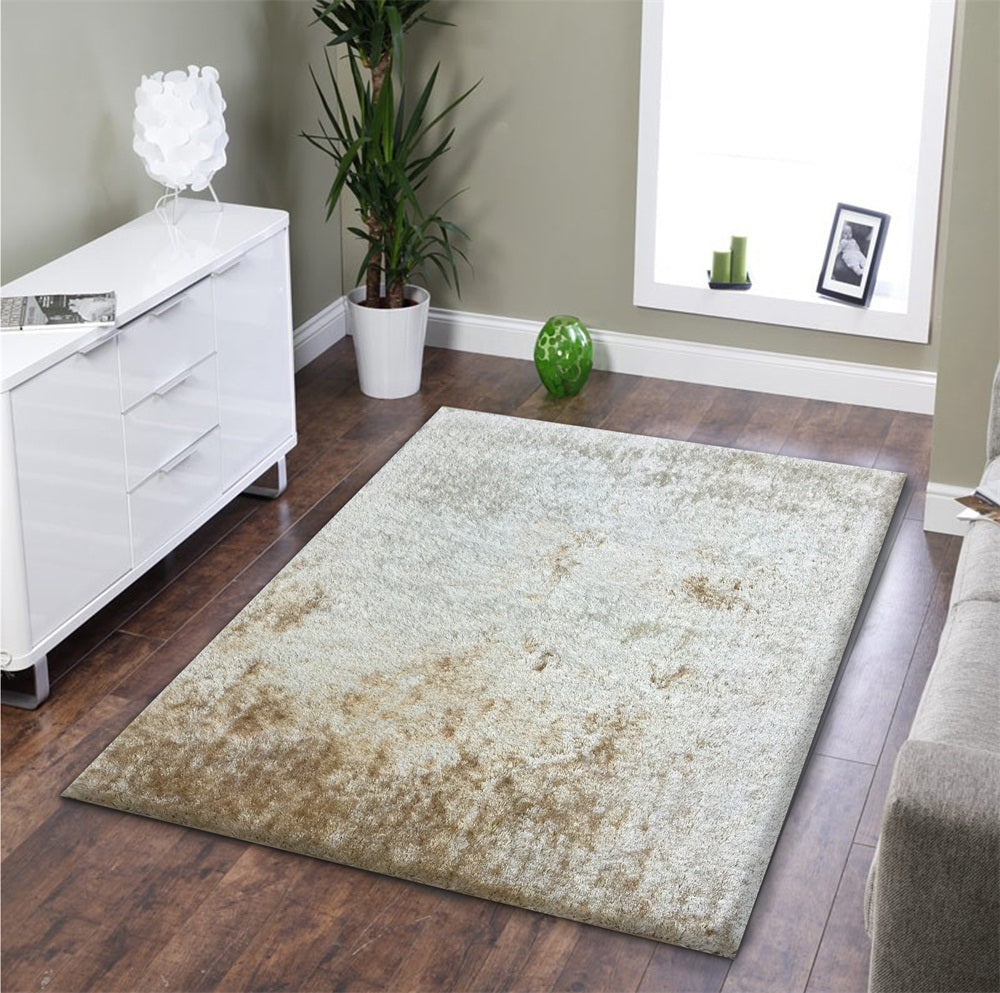 "Fuzzy Shaggy" Hand Tufted Area Rug beige-polyester