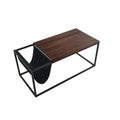 Riley Indoor Walnut Sofa Table with Metal Frame