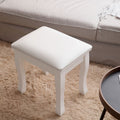 White Vanity Stool Padded Makeup Chair Bench with