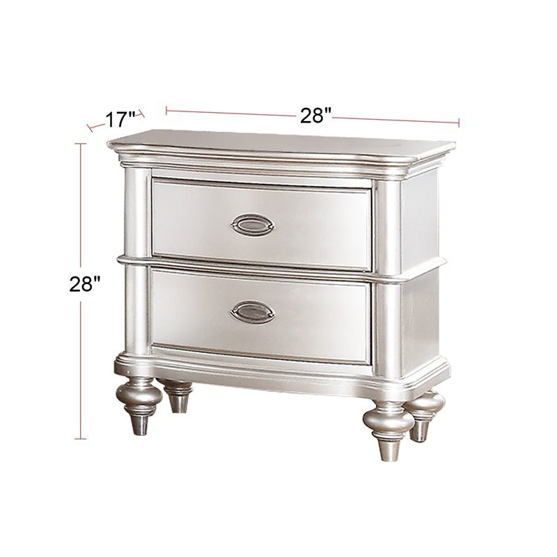 Classic Bedroom Elegant Nightstand Beige White