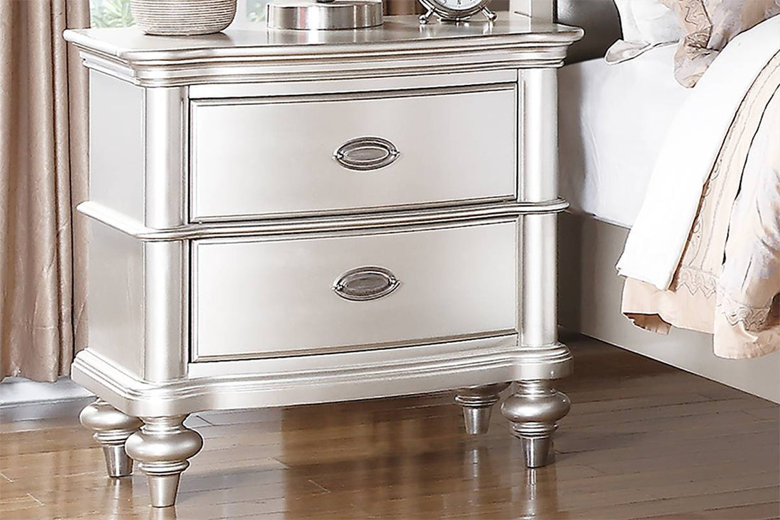 Classic Bedroom Elegant Nightstand Beige White