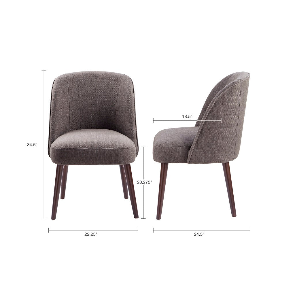 Rounded Back Dining Chair charcoal-polyester