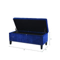 Tufted Top Soft Close Storage Bench blue-polyester