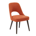 Nola Dining chair set of 2 orange+dark brown-polyester