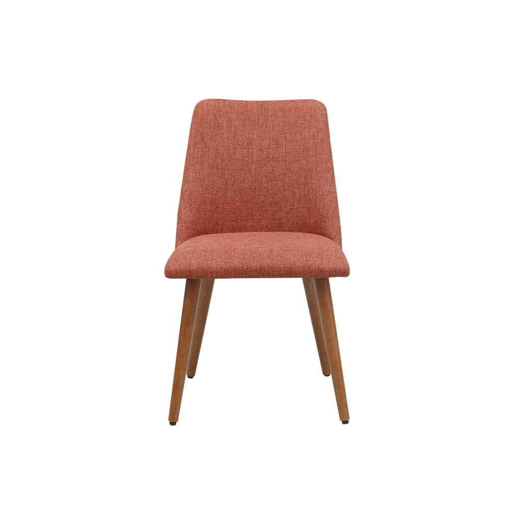 Dining Chair Set of 2 orange-polyester