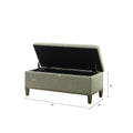 Tufted Top Soft Close Storage Bench light grey-polyester