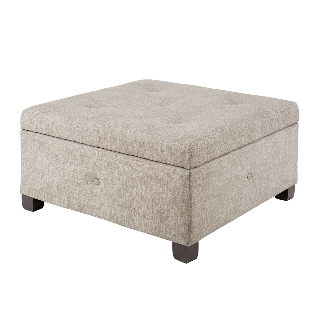 Soft Close Storage Ottoman sand-polyester