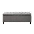 Tufted Top Soft Close Storage Bench grey-polyester