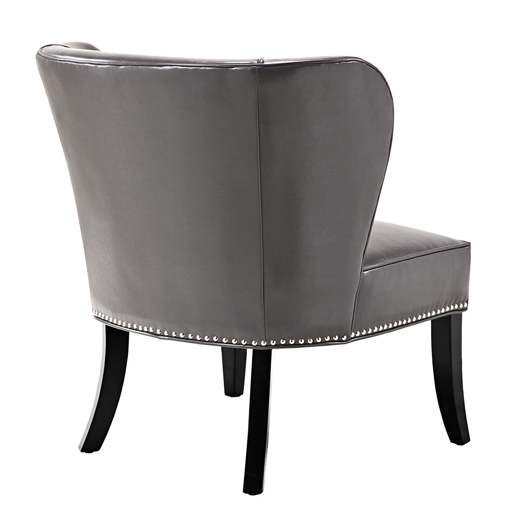 Armless Accent Chair grey-polyester