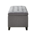 Tufted Top Soft Close Storage Bench grey-polyester