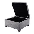 Soft Close Storage Ottoman charcoal-polyester