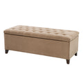 Tufted Top Soft Close Storage Bench sand-polyester