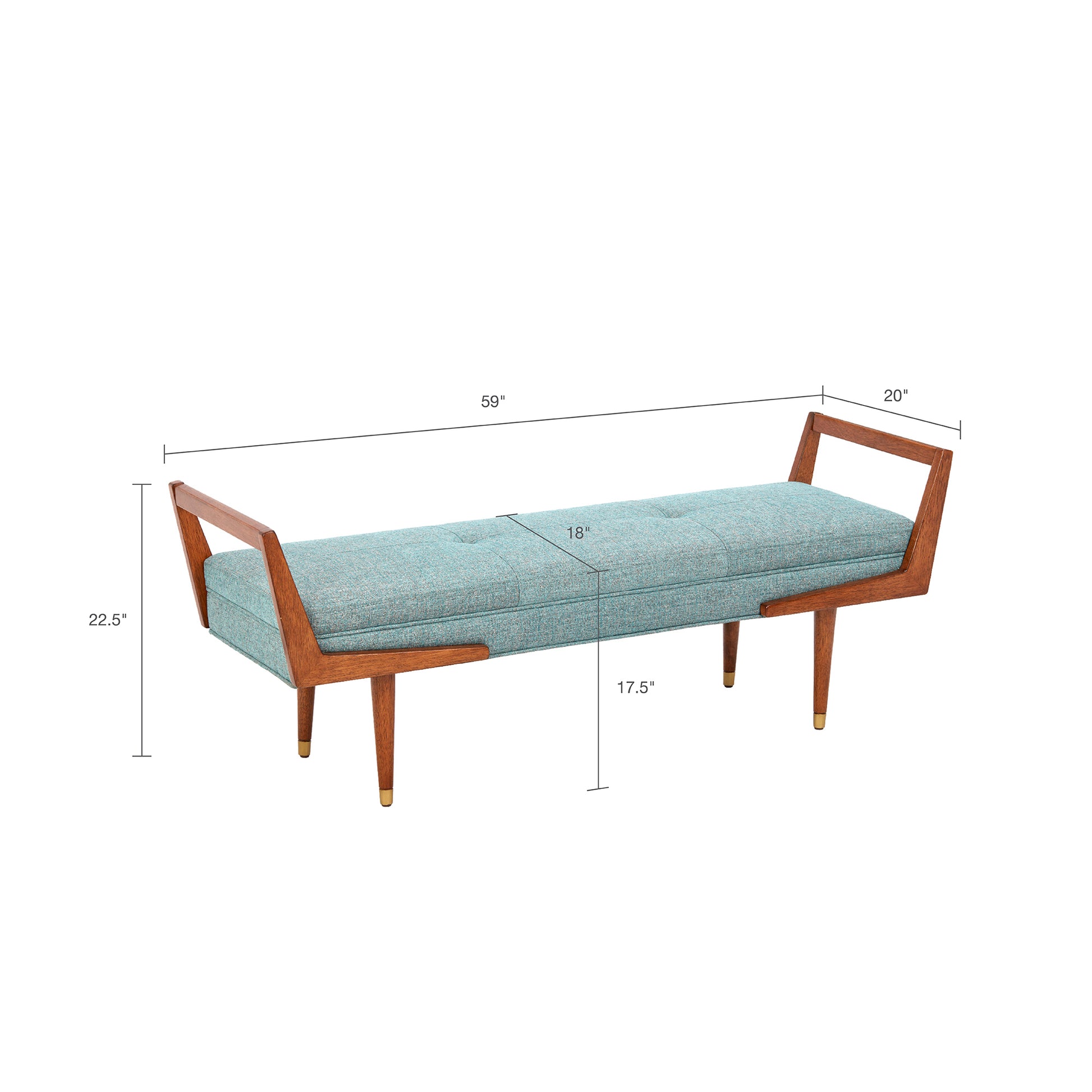 Boomerang Bench blue+pecan-polyester