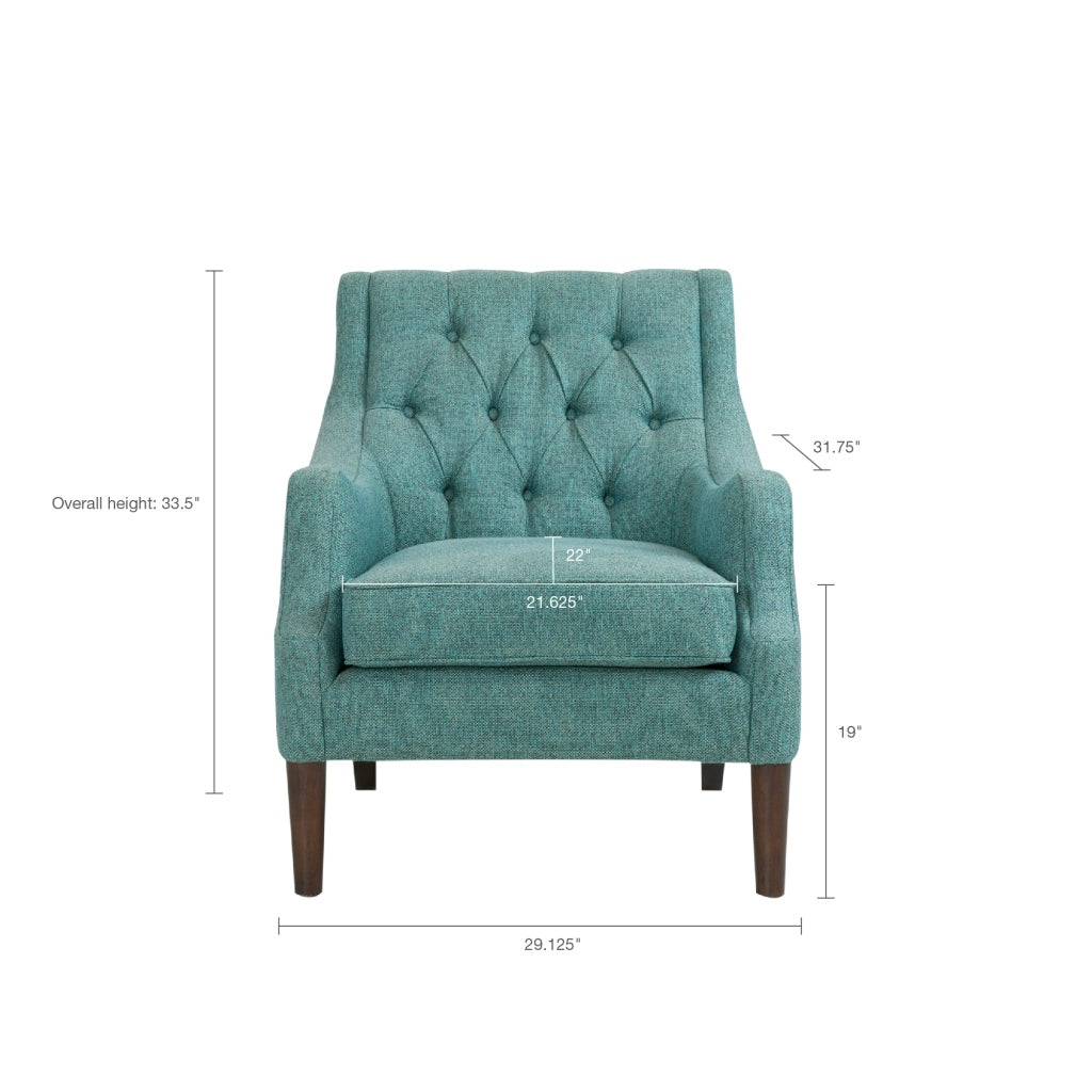 Button Tufted Accent Chair teal-polyester