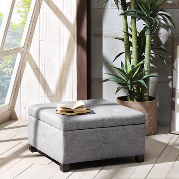 Soft Close Storage Ottoman charcoal-polyester