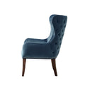 Button Tufted Back Accent Chair blue-polyester