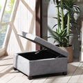 Soft Close Storage Ottoman charcoal-polyester