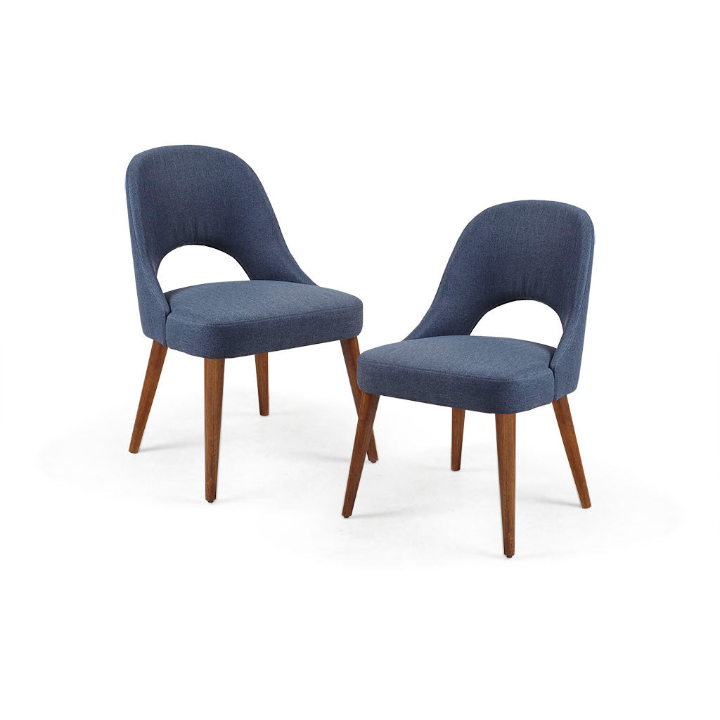 Dining Side Chair Set of 2 navy-polyester