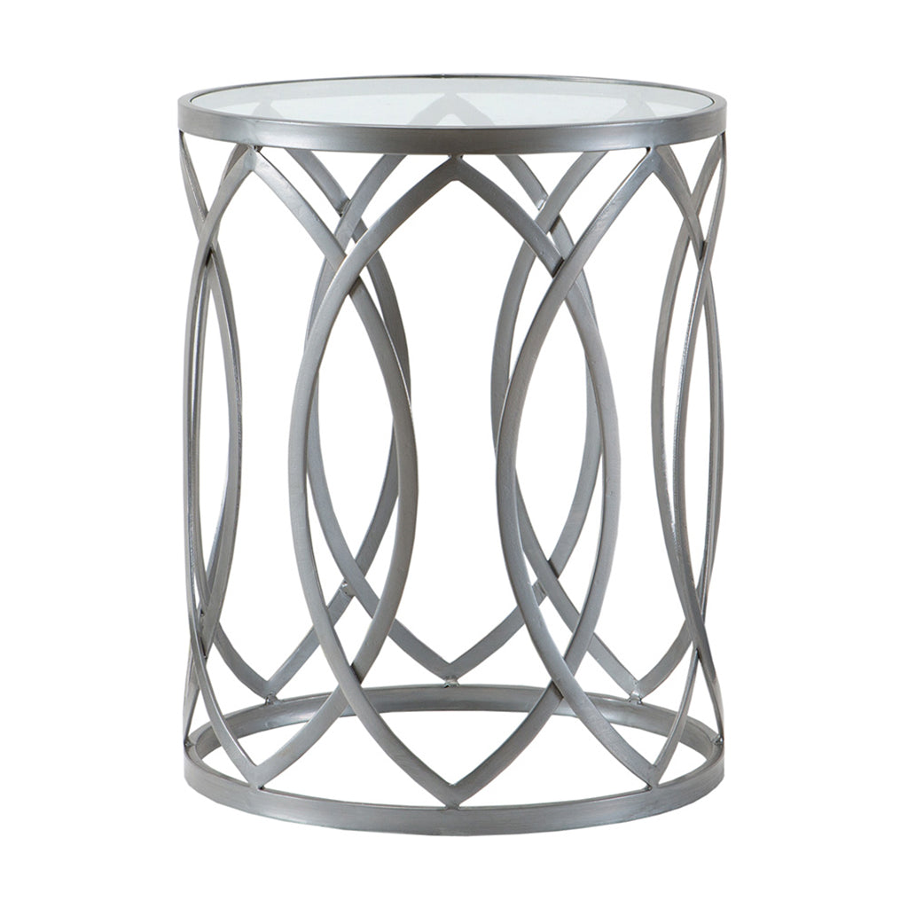 Arlo Metal Eyelet Accent Table grey-metal