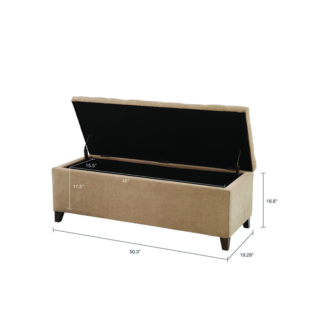 Tufted Top Soft Close Storage Bench sand-polyester