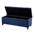 Tufted Top Soft Close Storage Bench navy-polyester