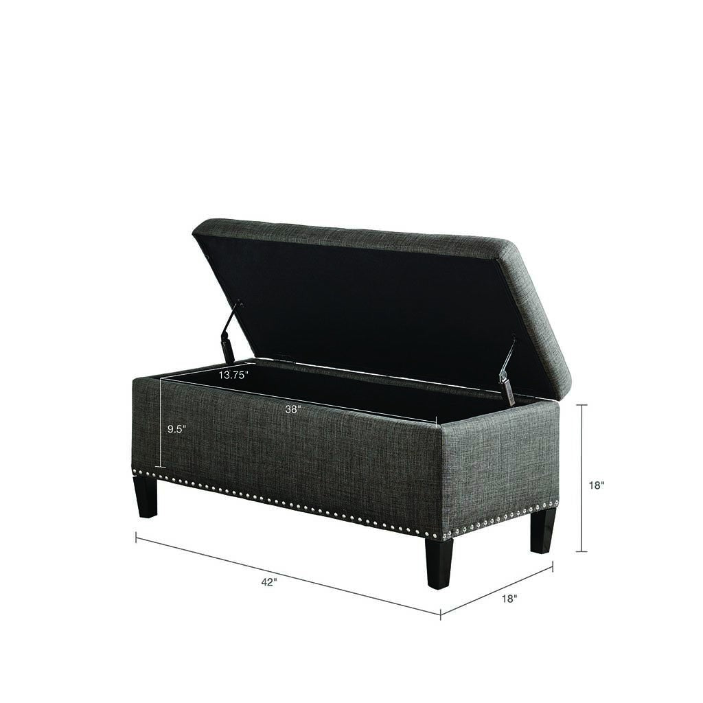 Tufted Top Soft Close Storage Bench charcoal-polyester