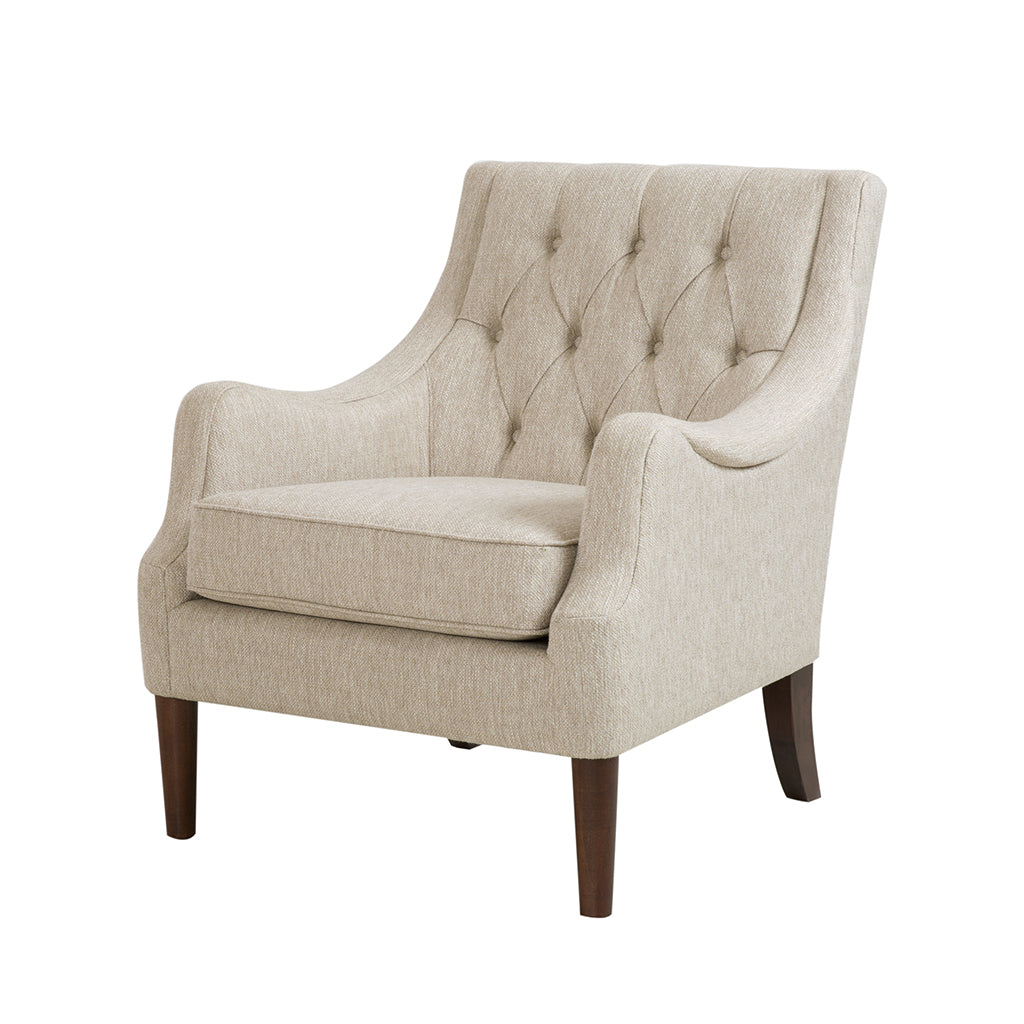 Button Tufted Accent Chair beige-polyester