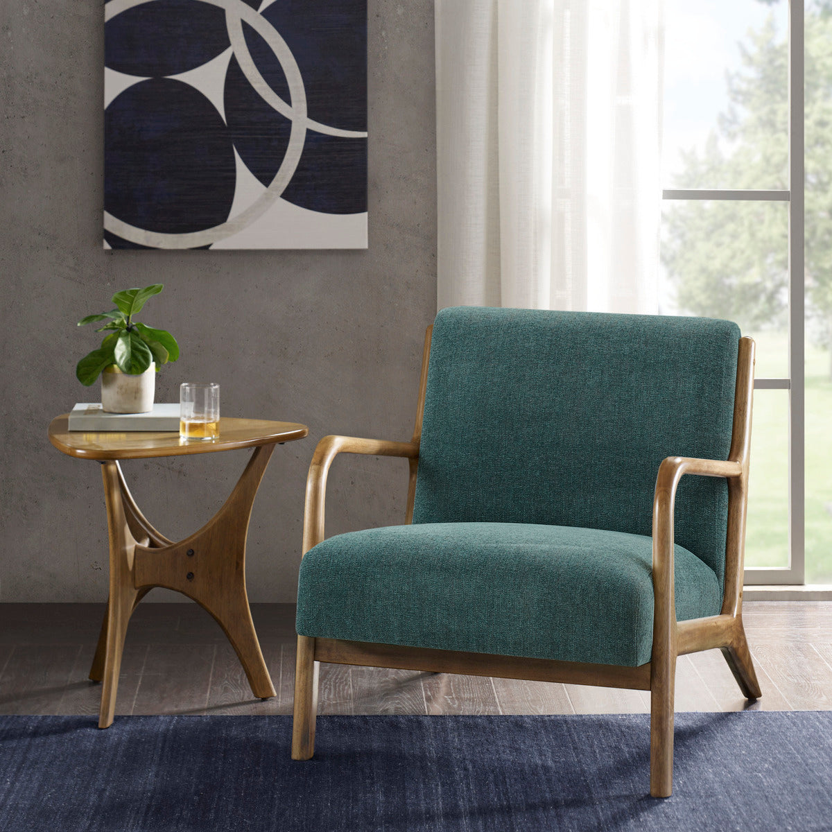 Lounge Chair teal-polyester