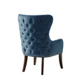 Button Tufted Back Accent Chair blue-polyester