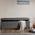 Tufted Top Soft Close Storage Bench charcoal-polyester