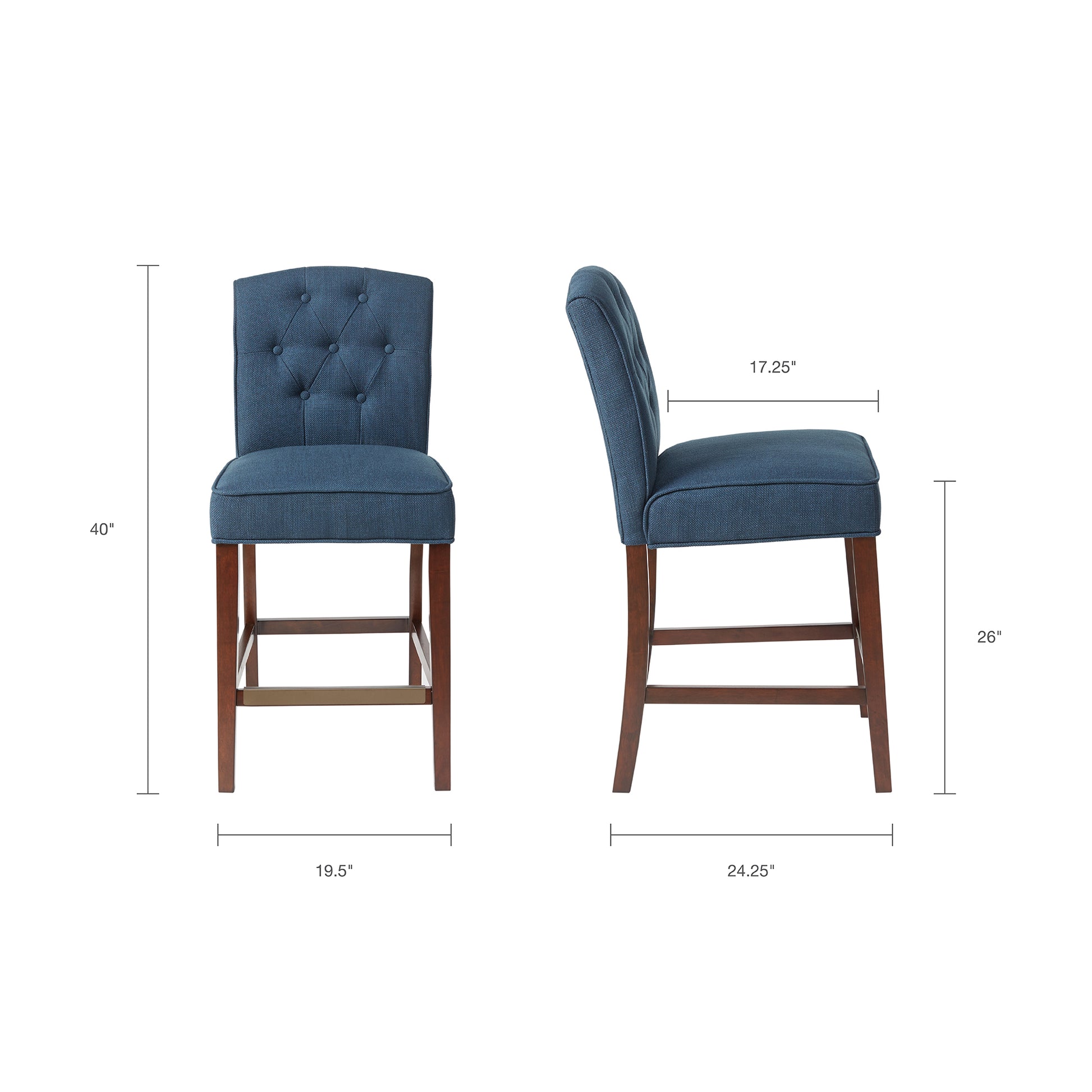 Tufted Counter Stool navy-polyester