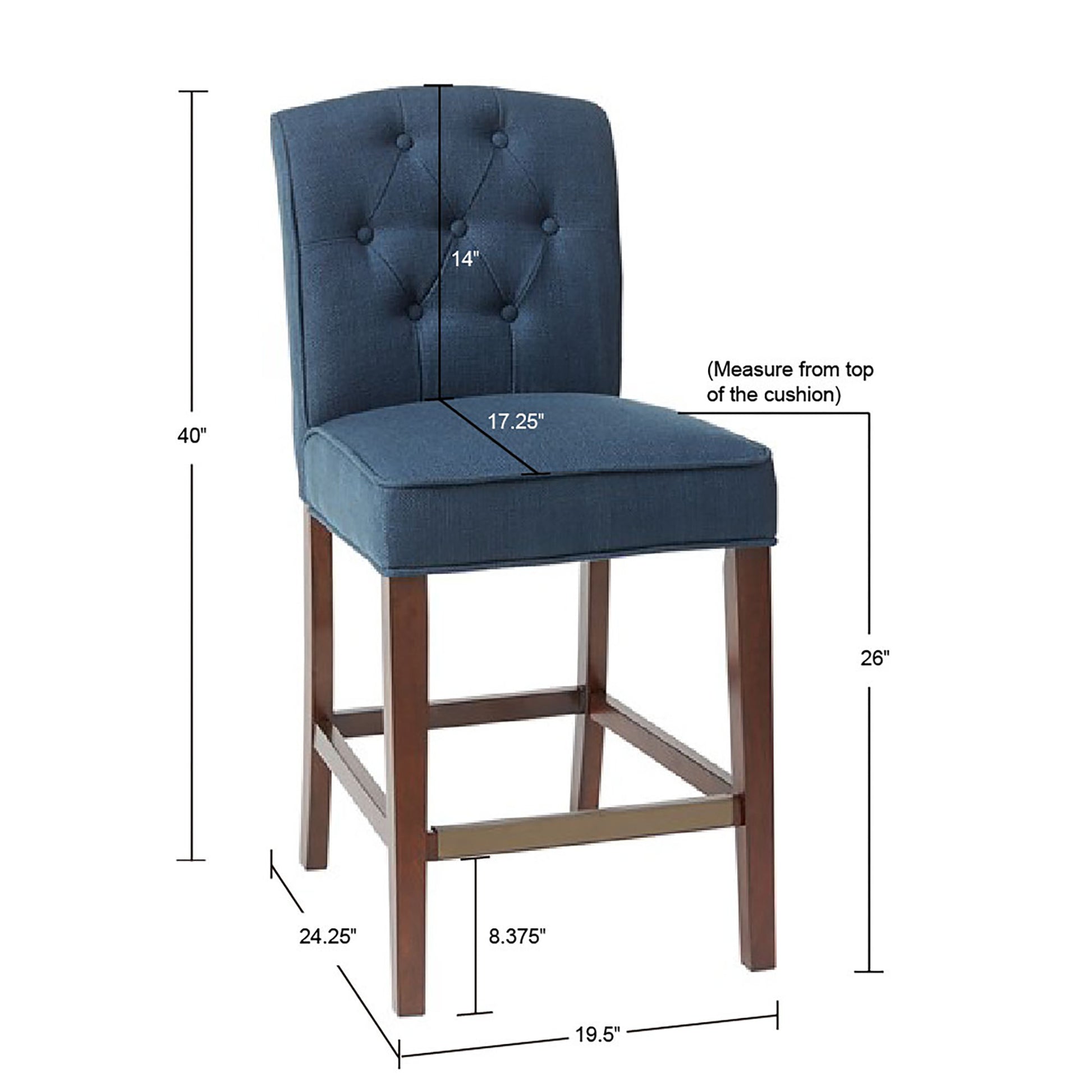 Tufted Counter Stool navy-polyester