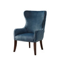 Button Tufted Back Accent Chair blue-polyester