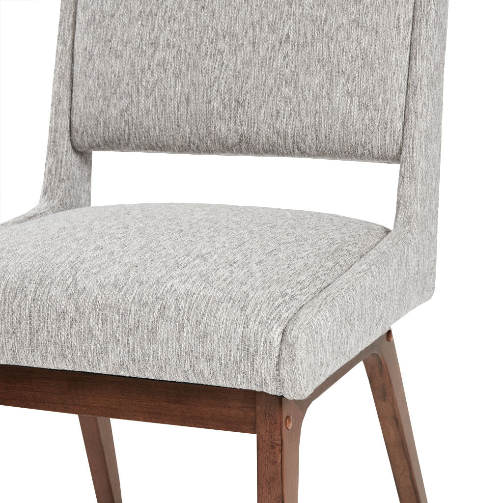 BOOMERANG Dining Side chair set of 2 light grey-polyester