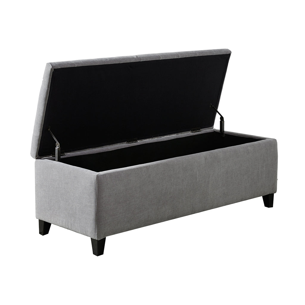 Tufted Top Soft Close Storage Bench grey-polyester