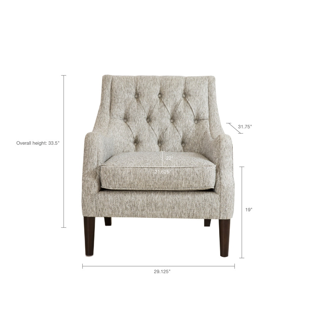 Button Tufted Accent Chair grey-polyester