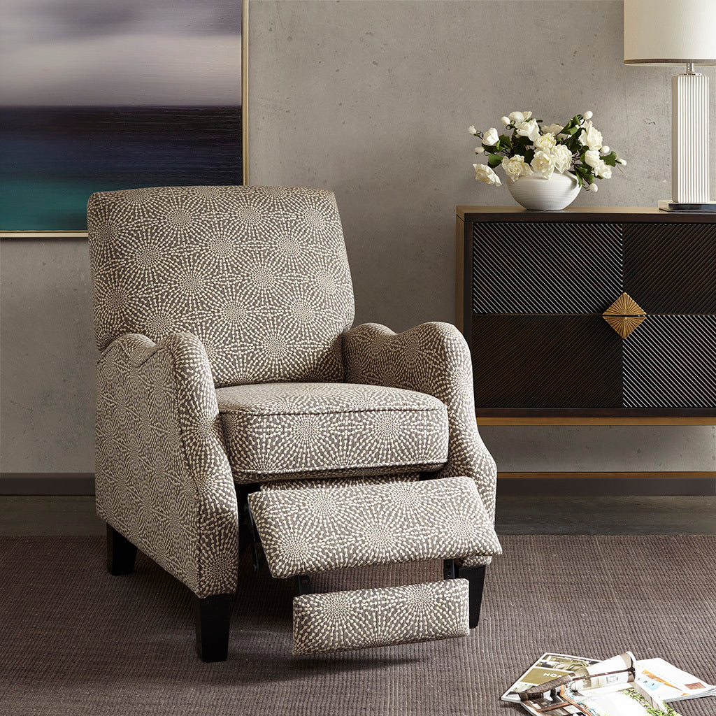 Push Back Recliner beige multi-polyester