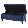 Tufted Top Soft Close Storage Bench blue-polyester