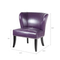 Armless Accent Chair purple-polyester