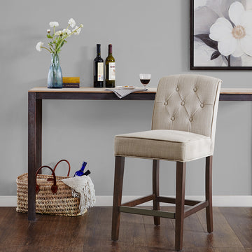 Tufted Counter Stool tan-polyester