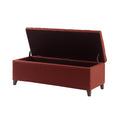 Tufted Top Soft Close Storage Bench rust red-polyester