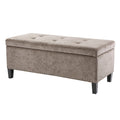 Tufted Top Soft Close Storage Bench taupe-polyester