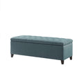 Tufted Top Soft Close Storage Bench blue-polyester