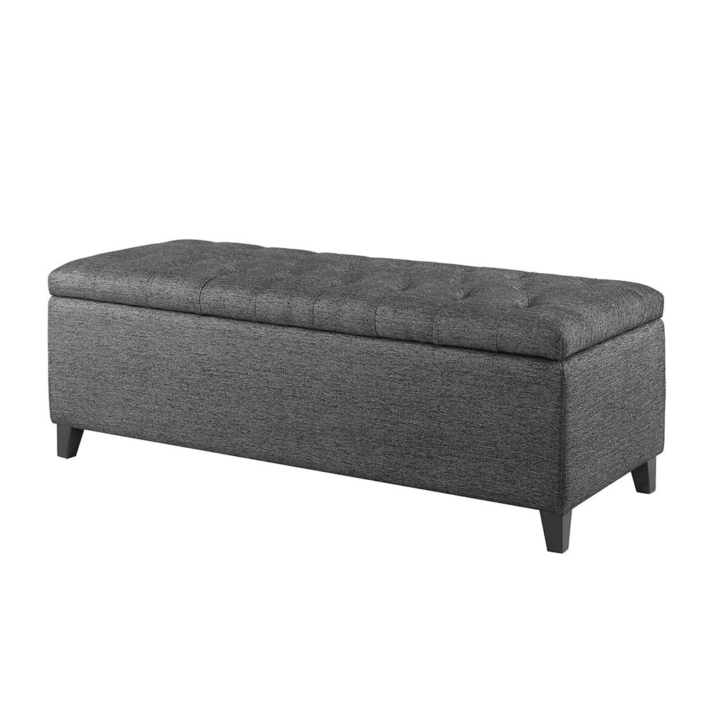 Tufted Top Soft Close Storage Bench charcoal-polyester