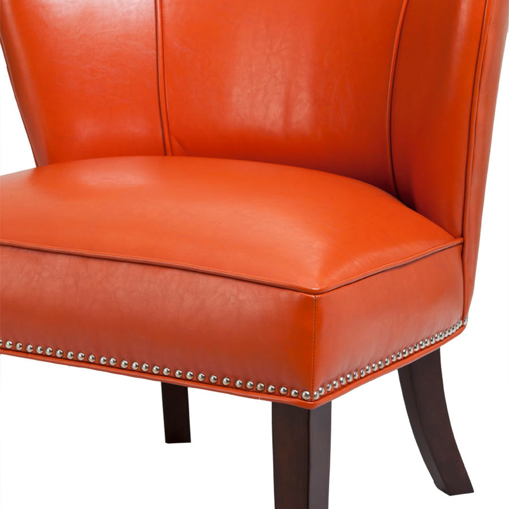 Armless Accent Chair orange-polyester